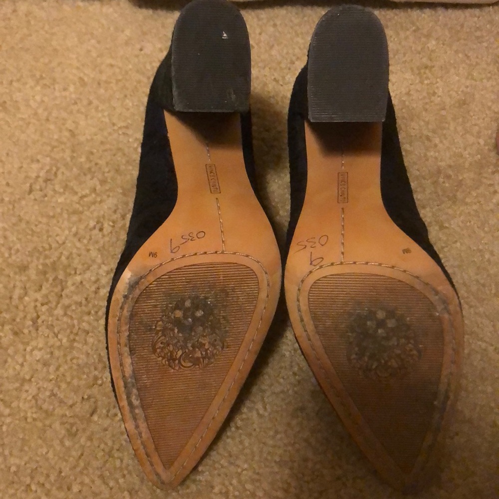 Vince Camuto Navy Textured Block Heel Pumps - Picture 5 of 5